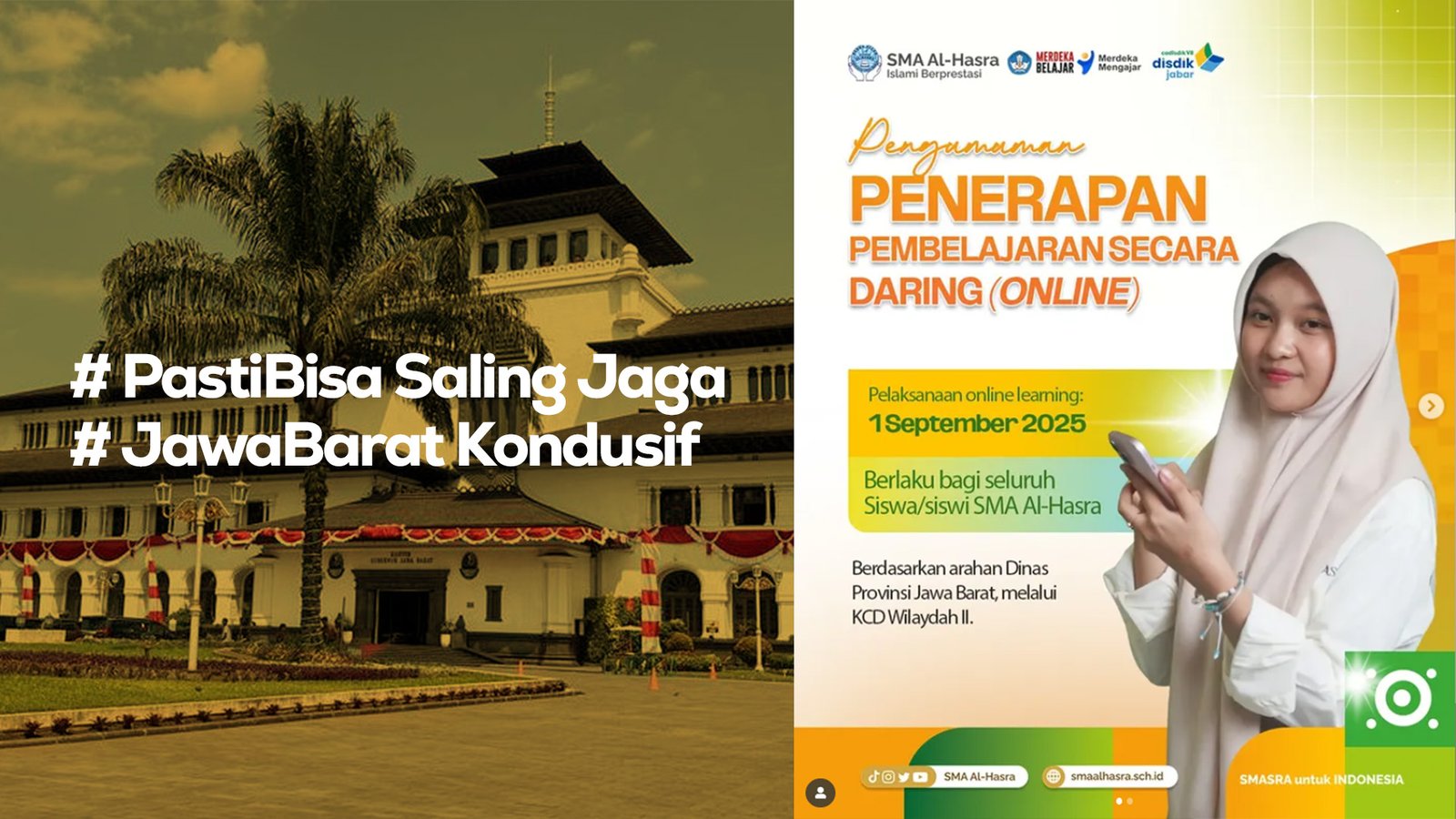 Pengumuman Penerapan Pembelajaran Secara Daring (Online) di SMA Al-Hasra!